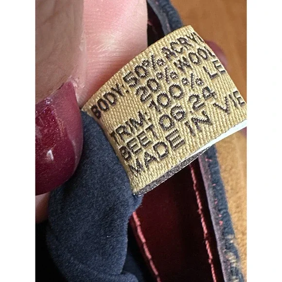 Patricia Nash Tartan Wool Navy W/ Red Leather Crossbody Bag NEW - Picture 6 of 12